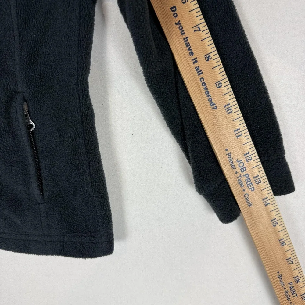 Columbia Jacket Kids 4/5 Black Fleece Full Zip Stand Collar Zip Pockets Warm